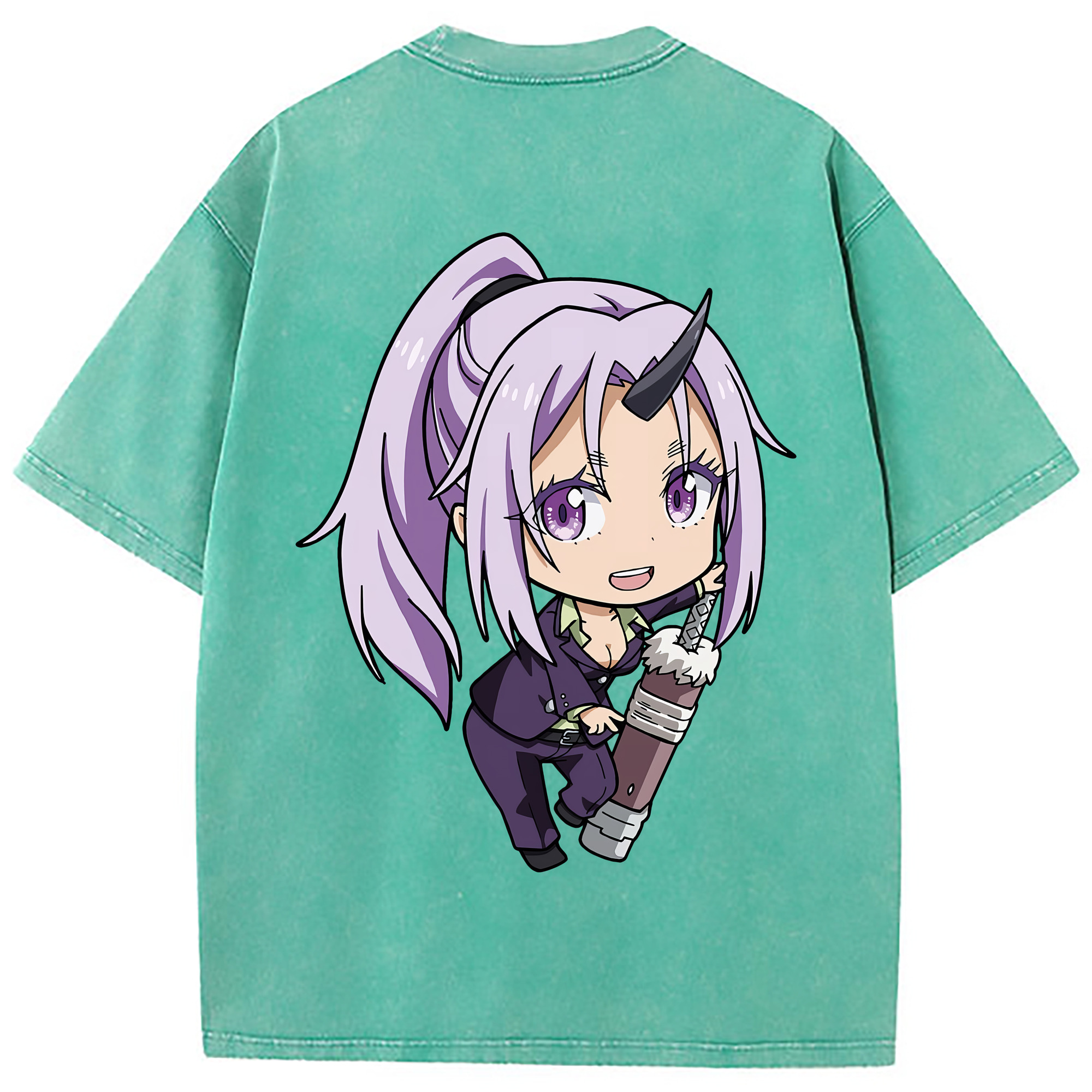 （画像用） 転スラ Regarding Reincarnated to Slime 綿100% ヴィンテージ風 半袖Tシャツ（背面プリント）